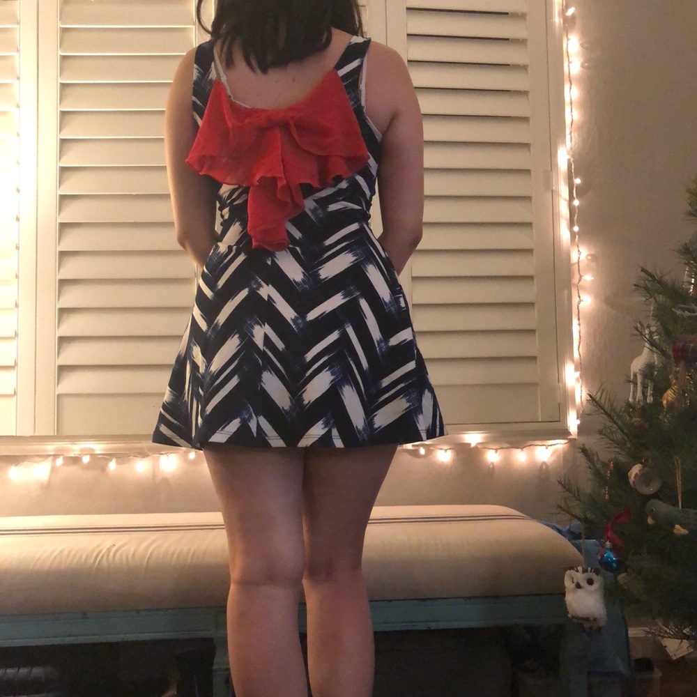 Bow back skater dress